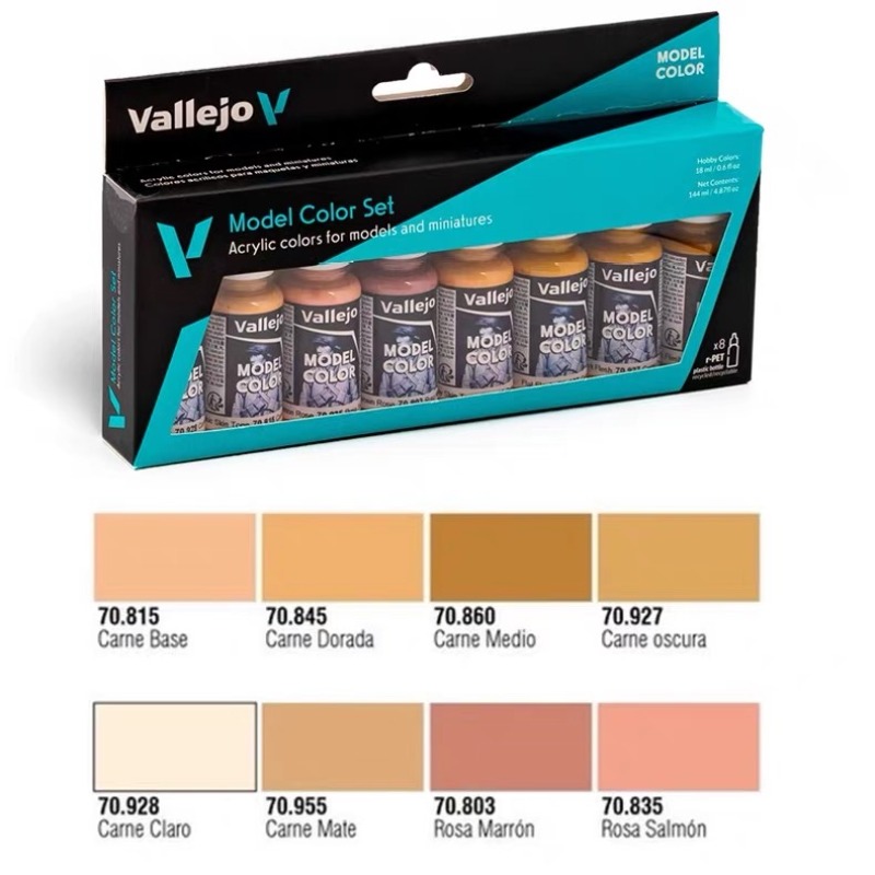 Tamiya Model Paint Set - Vallejo 70124 Acrylverfset Milieuvriendelijke verf op