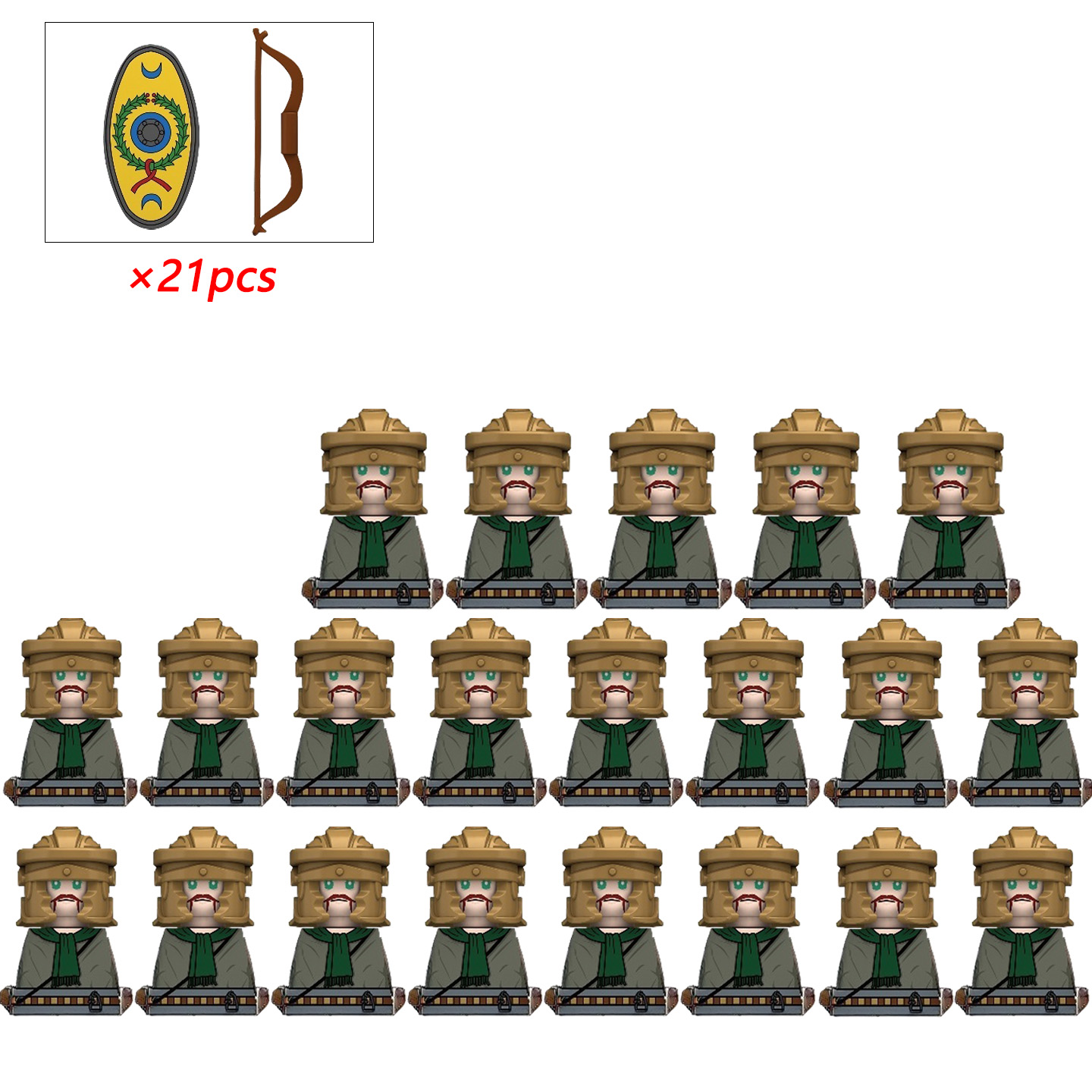 Lego Minifigure Holder - 21pcs MOC Creatieve Middeleeuwse Kinghts Rome