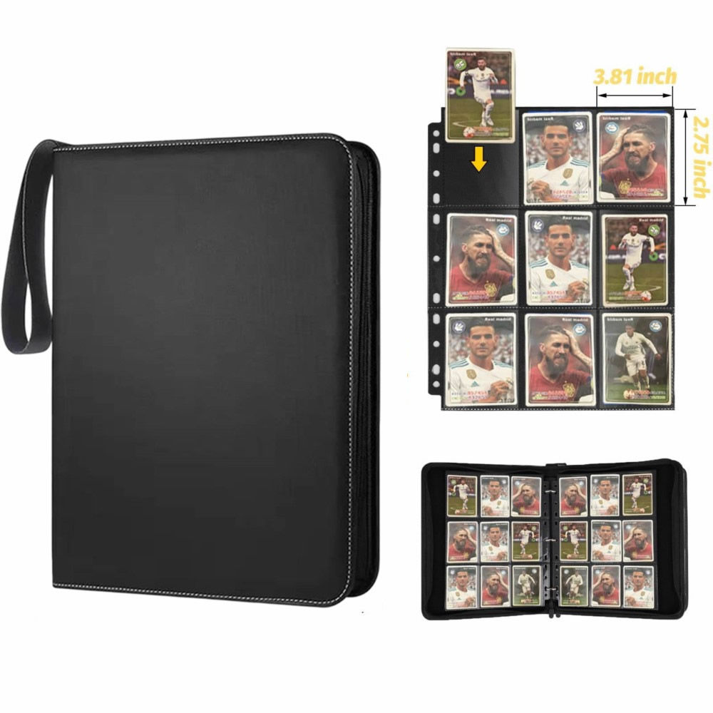 Trading Card Binder - Kaartenmap met 9 vakken, dubbelzijdige vakken,