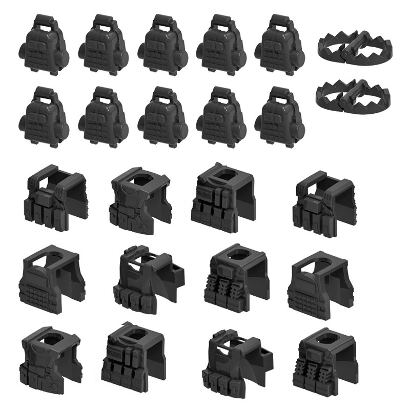 Lego Minifigure Holder - MOC Militaire Armor Tactisch Vest Sest
